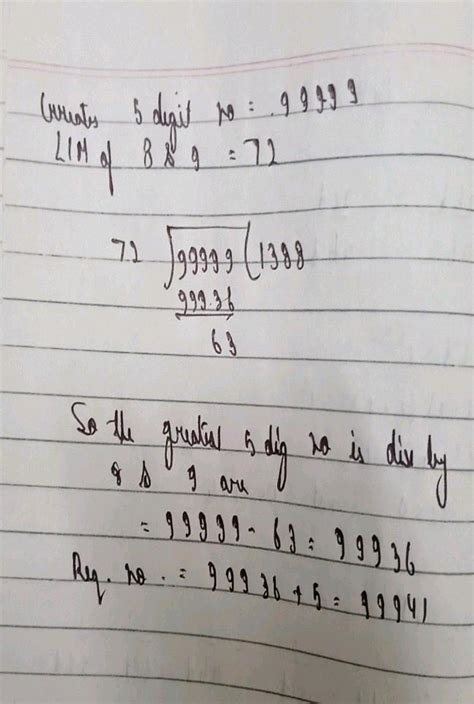 Find the greatest number of 5 digits, that will give a.